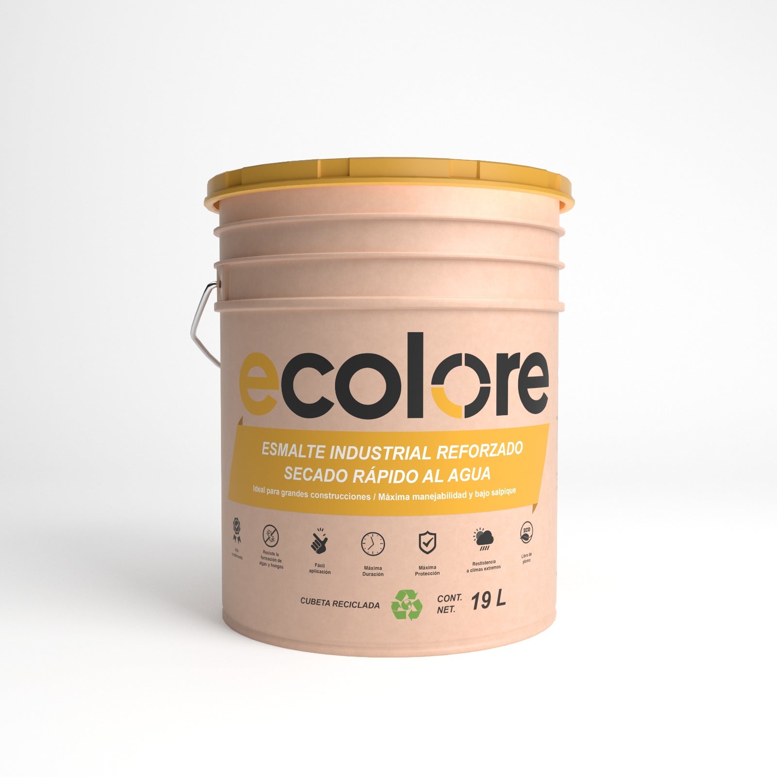 Cubeta Pintura Esmalte Base Agua ECOLORE